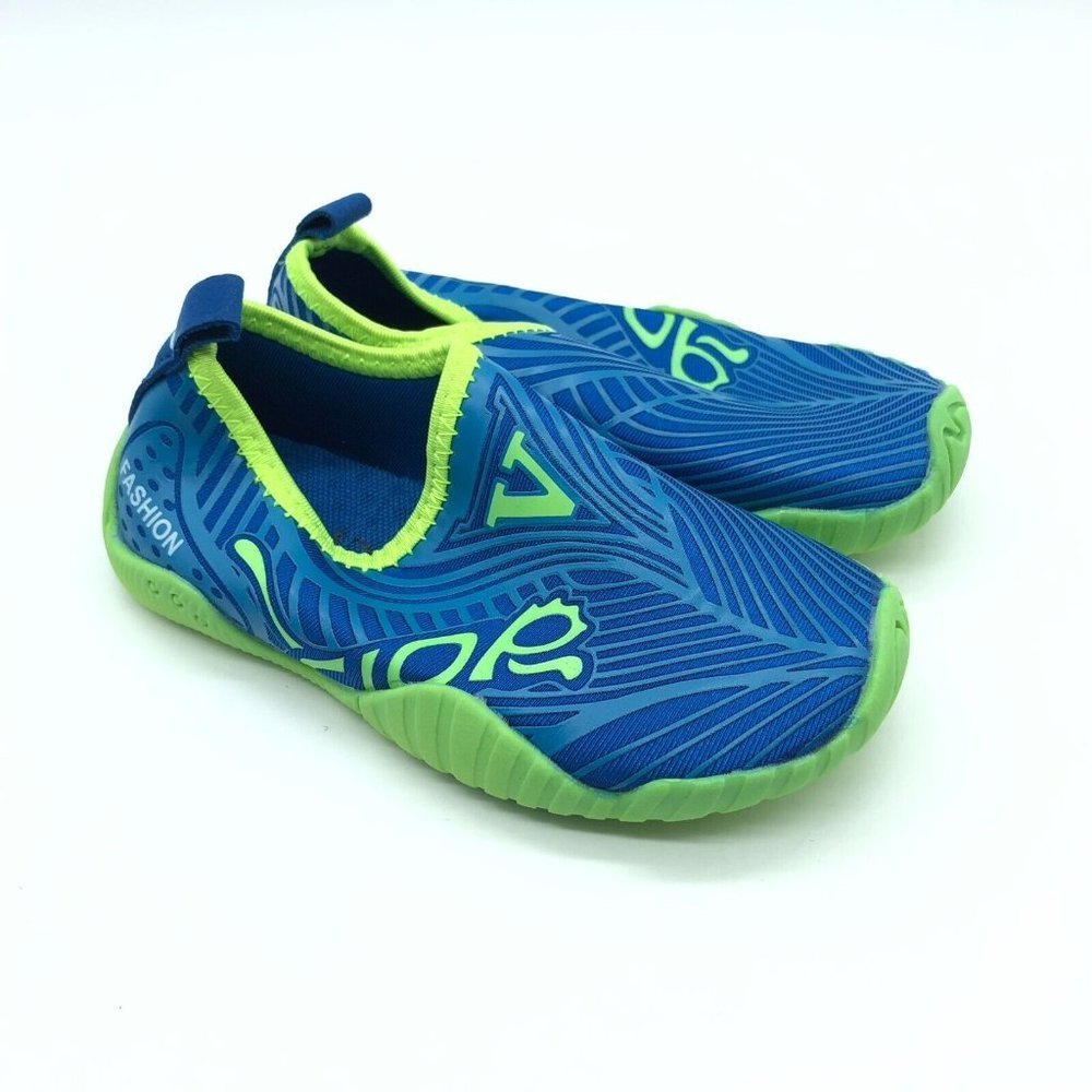 Cior Toddler Boys Girls Water Shoes Slip On Fabric Striped Blue Green 26 US 9.5